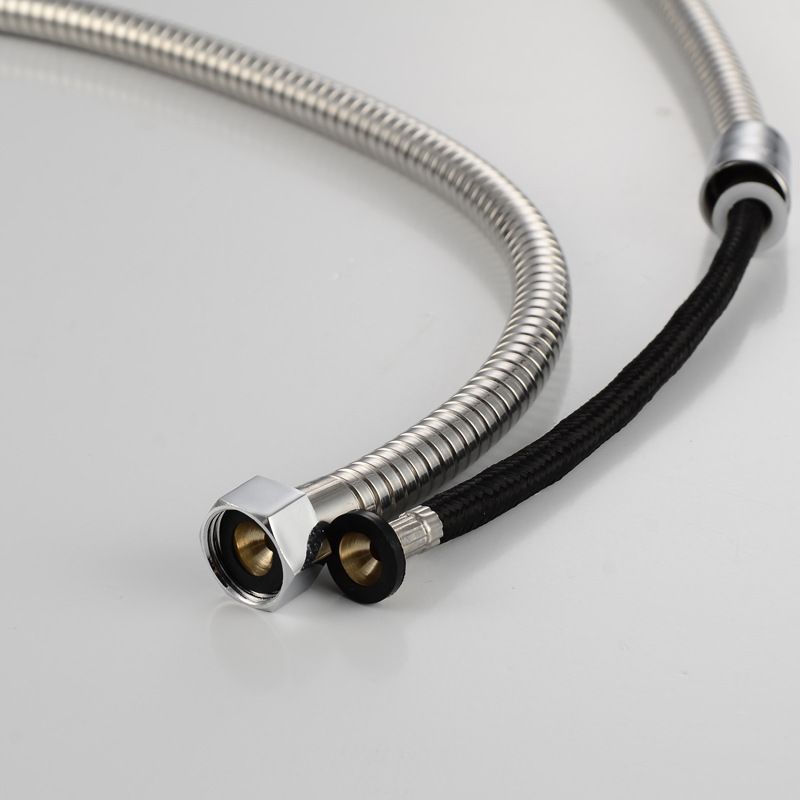 Hui Ci explosion-proof encrypted pull-out shower hose 1.5-meter stainless steel double-buckle shower hose copper cap details Picture