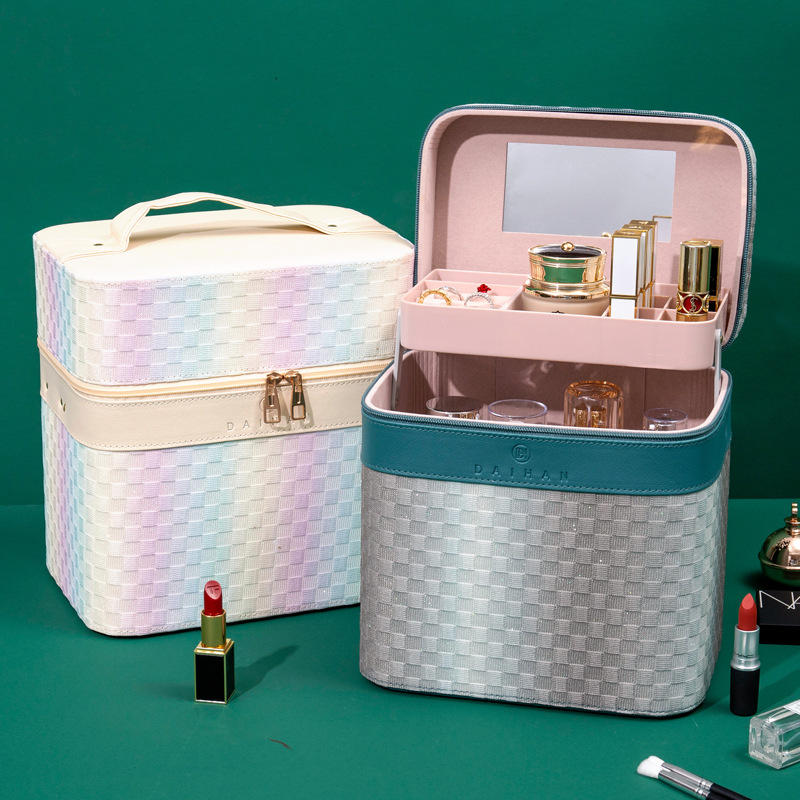 2023 new high-appearancy-level jewelry box, makeup case, large-capacity makeup bag, portable travel suitcase, storage box details Picture