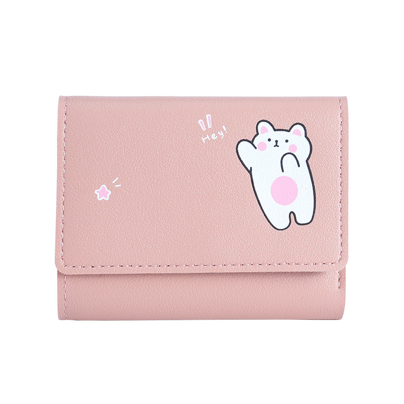 Wholesale of new Korean version women's wallets, short, ins, simple, student multi-slot hand-held bags and coin purges Item Picture