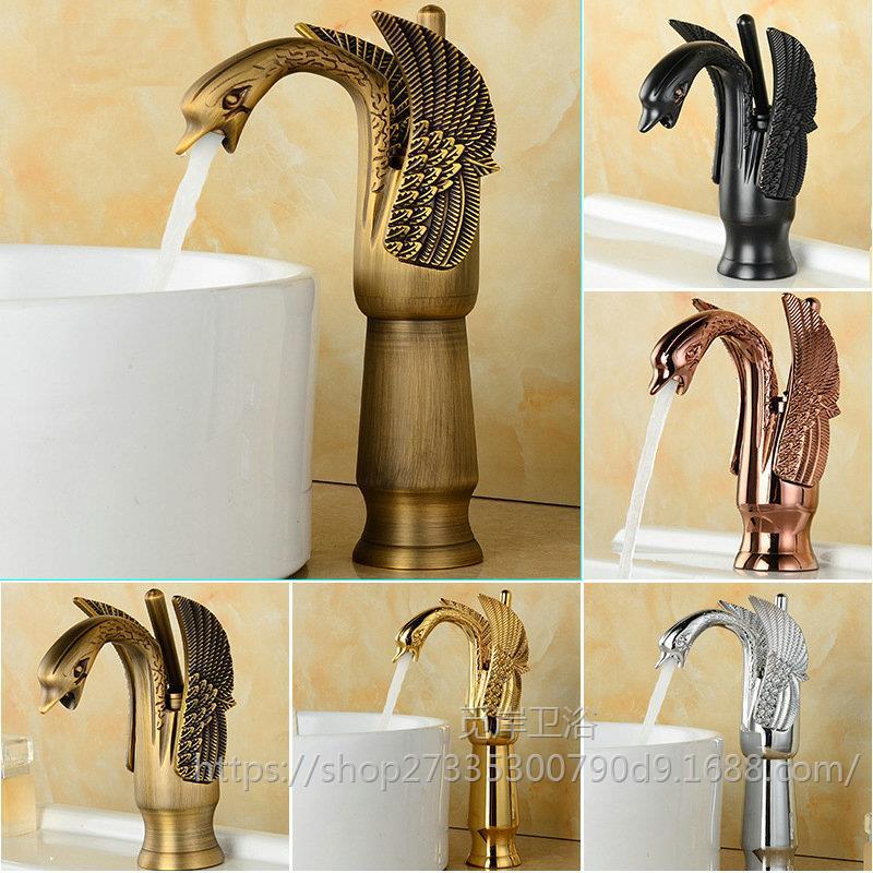 All-copper hot and cold water European-style washbasin, washbasin, washbasin, washbasin, bathroom cabinet, retro and personalized faucet details Picture