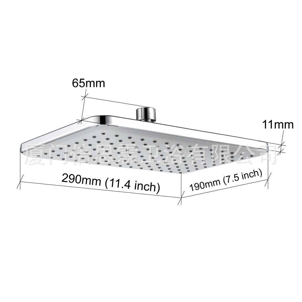 Factory direct sales of 12-inch top shower heads, large rectangular ABS electroplated bathroom high-flow shower heads Application Scenario