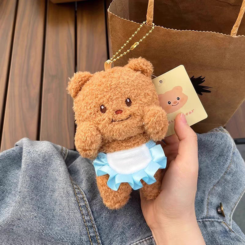 Best-selling butter bear plush toy, creative figurine, backpack pendant, keychain, couple, student, festival gift for girls details Picture