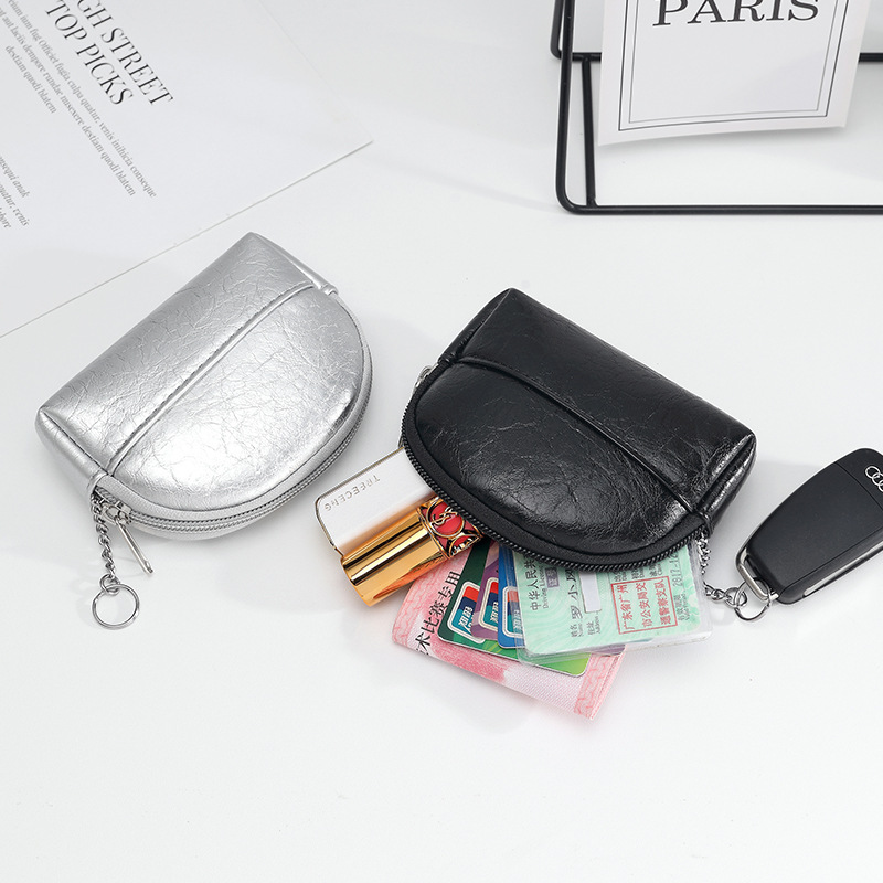 New Ailun large-capacity zipper wallet women's fashionable clutch, oil wax leather shell miscellaneous and loose change storage bag full figure