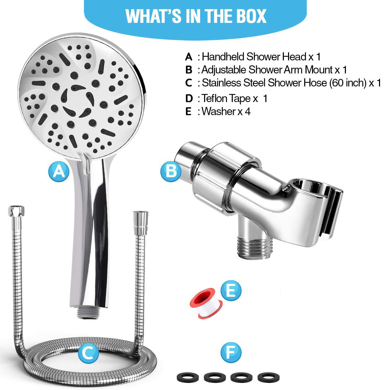 Amazon American shower head set Cross-border 9-function handheld pressure-increasing water-saving shower head source factory Application Scenario