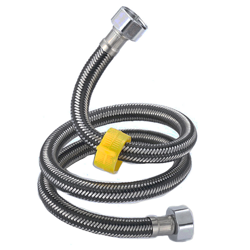 Stainless steel mixed wire braided pipe double-ended water inlet pipe for water heaters, high-pressure explosion-proof toilet water inlet hose Item Picture