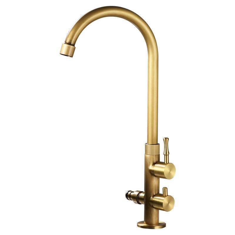 A complete set of copper-black antique single cold faucets for outdoor courtyards, washbasins, stone basins, outdoor dual-use balconies for villas Item Picture