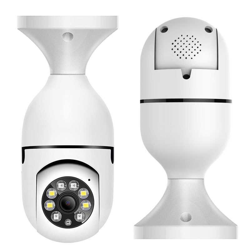 2 million full-color night vision E27 bulb camera, 360-degree rotatable panoramic high-definition intercom surveillance camera Item Picture