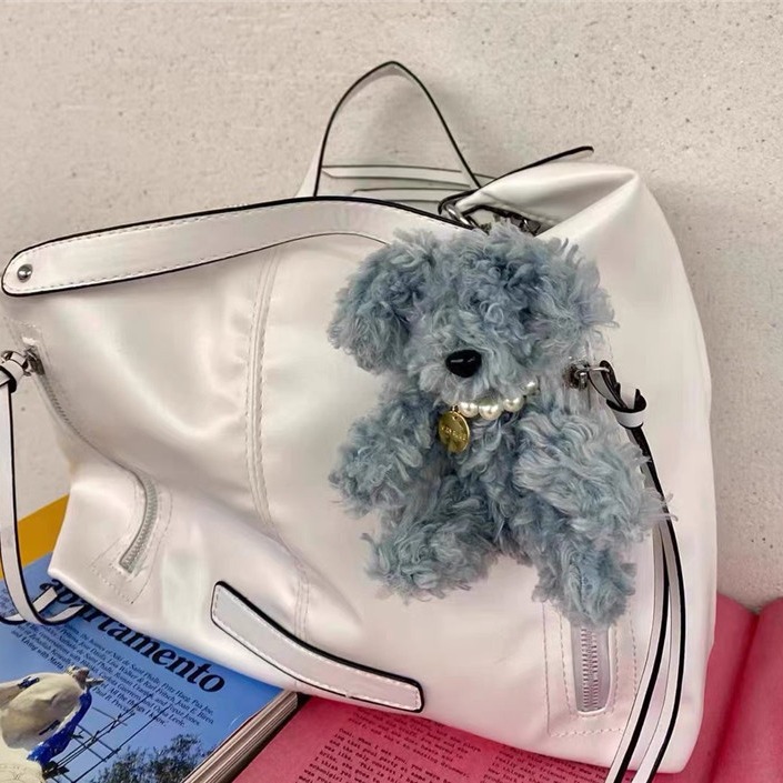 Korean teddy puppy, plush keychain, Instagram blogger's ugly dog doll, bag, pendant, couple accessories Specification drawing