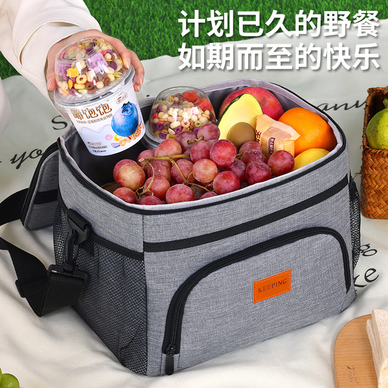 Cross-border multi-functional large-capacity outdoor camping and picnic bags, team-building and gathering portable food preservation and insulation bags, ice packs details Picture