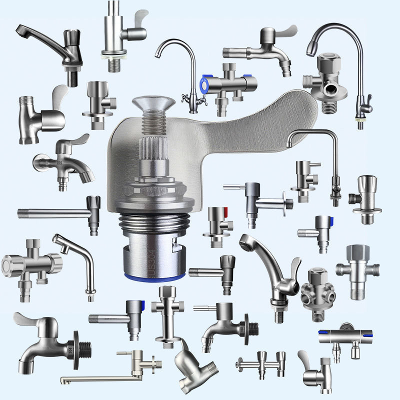 Faucet switch valve core copper stainless steel quick-opening ceramic valve core handle handle tap water faucet repair parts details Picture