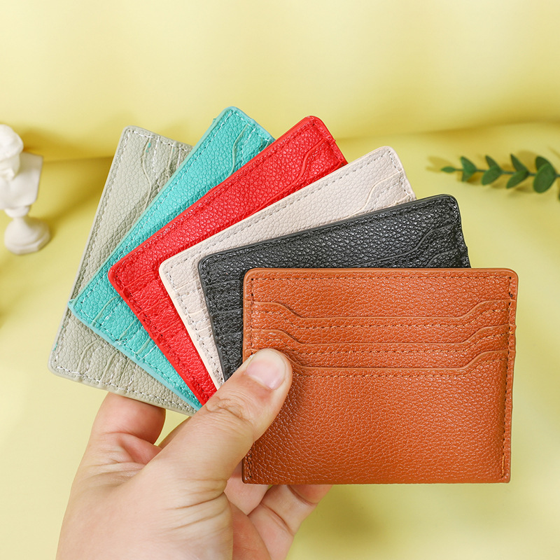 High appearance level, cross-border texture, ultra-thin card case, lychee pattern card holder, card slot, double-sided card position, small ID card for men and women Application Scenario