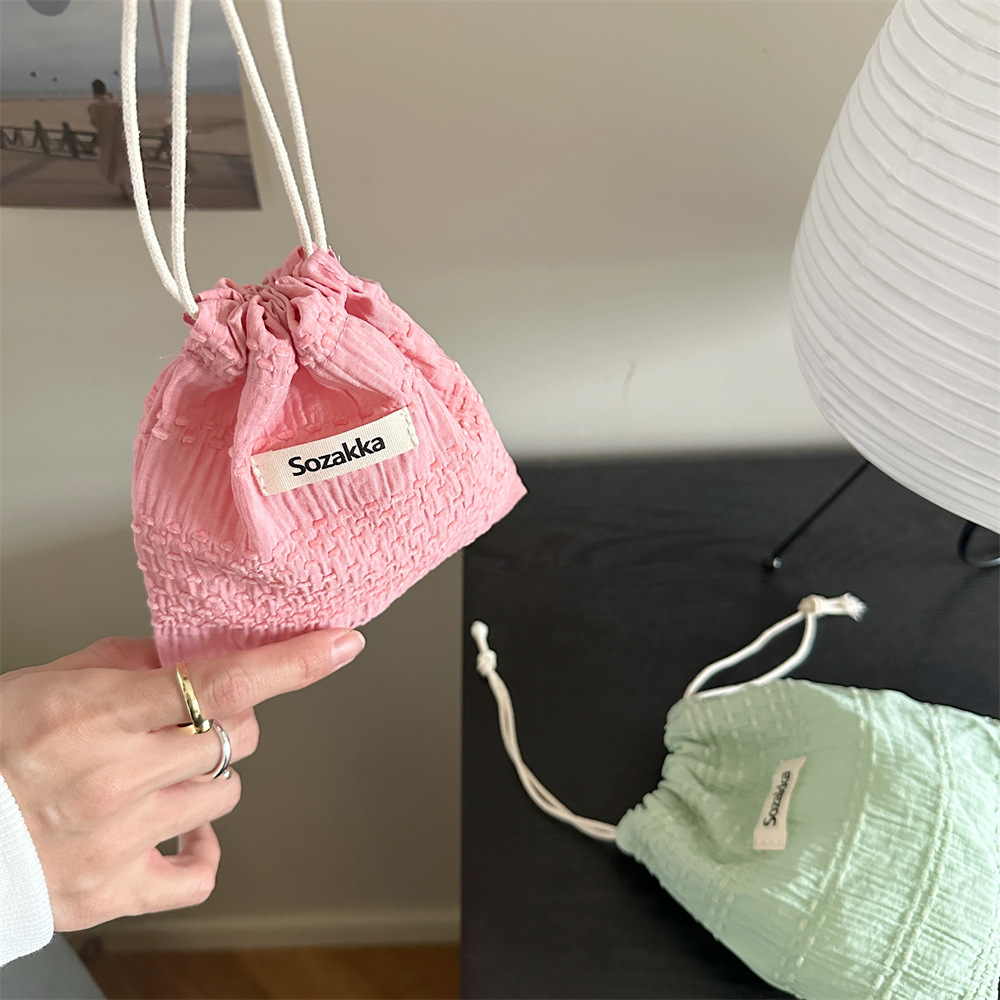 43222 Cute drawstring storage bag, summer fresh Little cloth bag, Miscellaneous opening, red envelope, loose change, travel sorting bag Specification drawing
