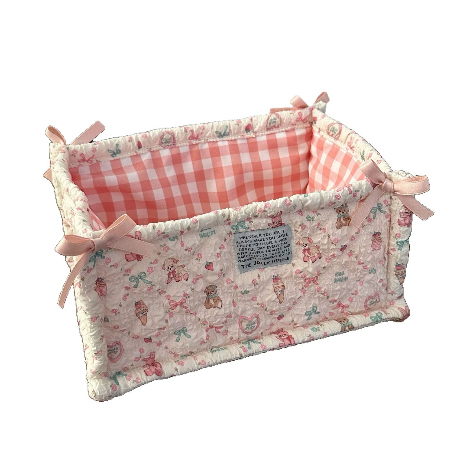 High-appearance-level desktop storage basket, ins cute snack and sundries storage basket, storage box, cosmetic and skincare product organizing bag Item Picture