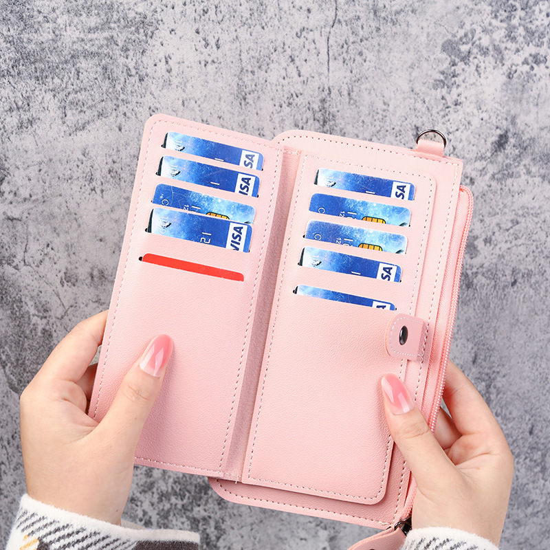 Factory direct sales of new women's long, multi-functional zipper, multi-latch, hand-held buckle zipper, student wallet Specification drawing