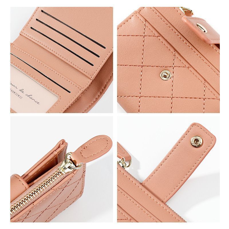 New women's wallet short solid color card bag 2023 Summer Women's Wallet zipper coin purse wholesale Specification drawing