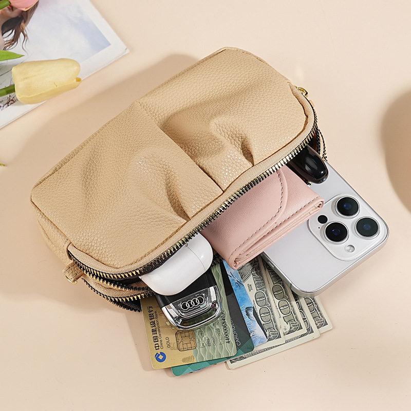 A PU leather hand-held bag for women, a double-layer large-capacity, elegant women's wallet, a mobile phone case, and a light luxury style details Picture