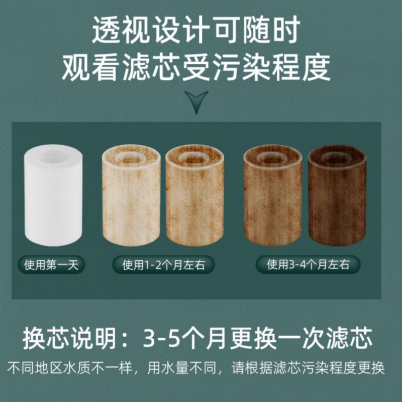 Shower head filter, shower PP cotton filter core, water purifier, household chlorine purification, shower water heater, pre-installation accessories Specification drawing