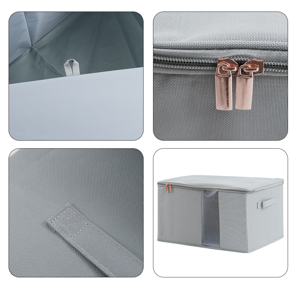 Amazon's new product hot promotion: clothing transparent window organizing box, foldable hand-held zipper storage box details Picture