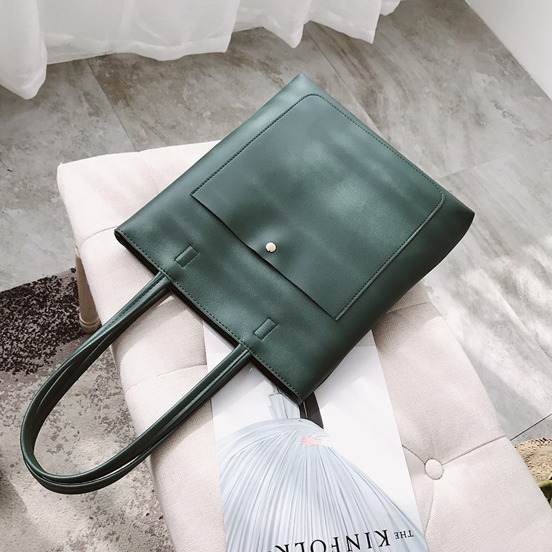 Factory direct sales of women's bags 2022 Spring New Korean style fashionable women's hand-held trendy single-shoulder bag PU large bag Specification drawing