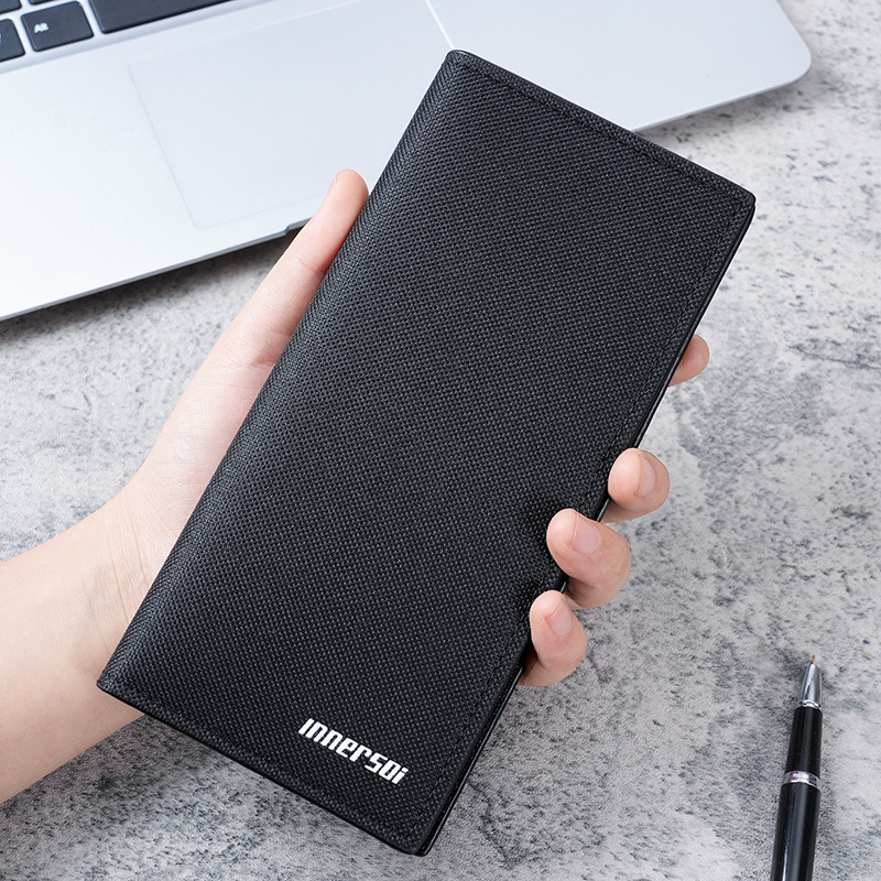 Men's long, ultra-thin Korean-style youth personalized wallet, simple student and teenager wallet buckle, one-piece consignment full figure