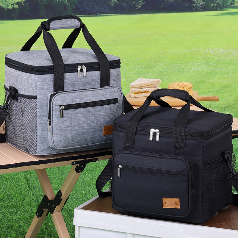 Amazon large-capacity portable lunch box bag, multi-functional thickened outdoor picnic insulated lunch box handbag details Picture