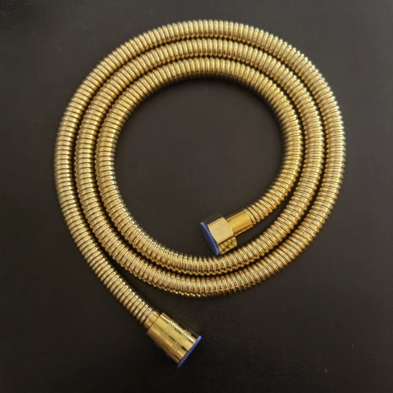 The manufacturer wholesals 1.5-meter golden showerhead tubes, 1.2-meter titanium golden stainless steel densified shower hoses Specification drawing