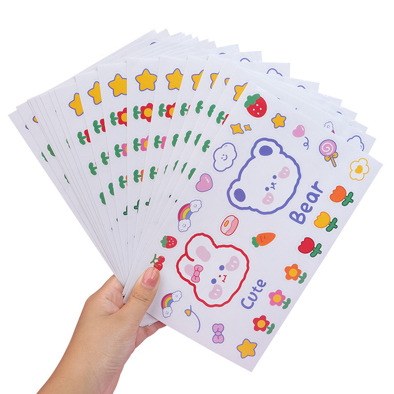 Wholesale of cartoon self-adhesive sticker labels, DIY diaries, waterproof suitcase stickers, stationery, and cute transparent stickers Item Picture
