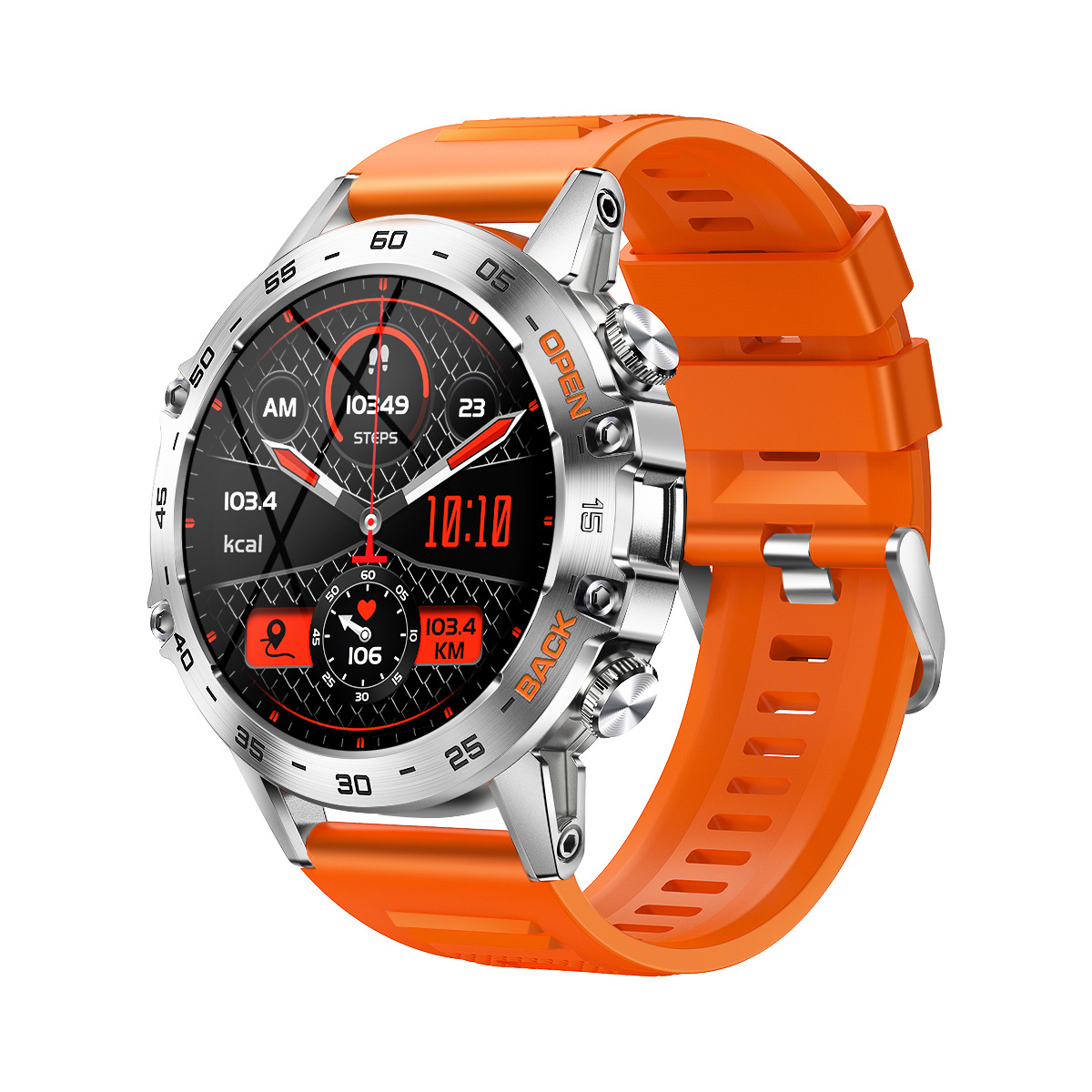 The new K52 Bluetooth call smartwatch features an ultra-long standby time, heart rate, blood oxygen, and outdoor three-proof sports smartwatch Specification drawing