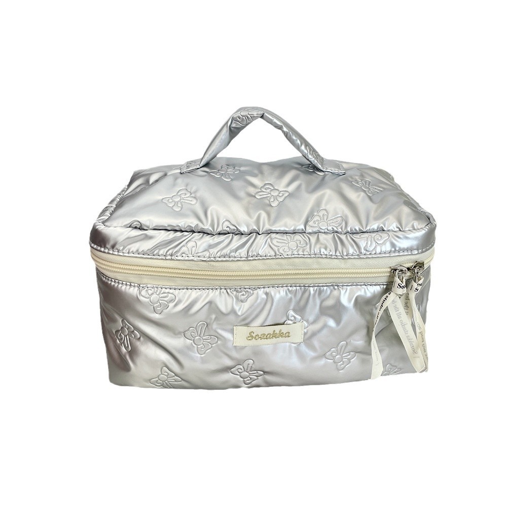 41243 New diamond-shaped grid large-capacity cosmetics storage bag, outdoor toiletry bag, portable makeup bag Item Picture