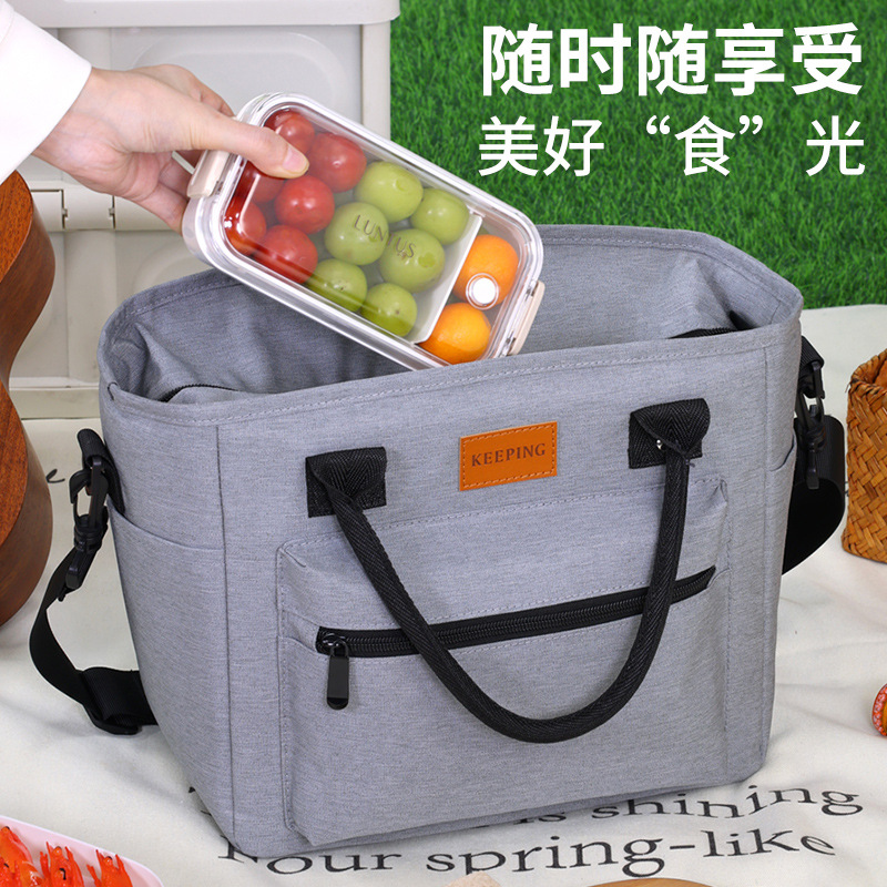 New cross-border large-capacity thickened aluminum foil insulated bag, simple outdoor picnic bag, lunch box bag for bringing meals to work full figure