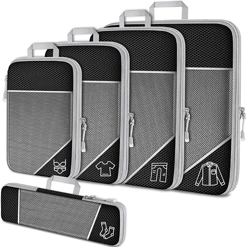 Compression storage bag set, expandable mesh travel bag luggage storage bag five-piece set for storage full figure