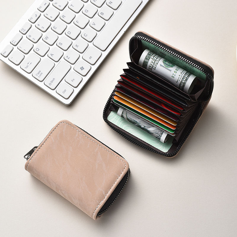 New, fresh and elegant multi-slot large-capacity ID card holder, exquisite and high-end card anti-demagnetization and anti-theft loose change card holder details Picture