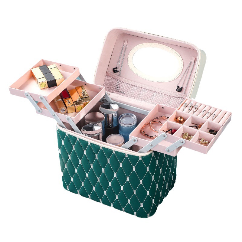 Wholesale of portable cosmetics storage boxes for Internet celebrities, large-capacity suitcases, and high-end nail and tattoo boxes from manufacturers Item Picture