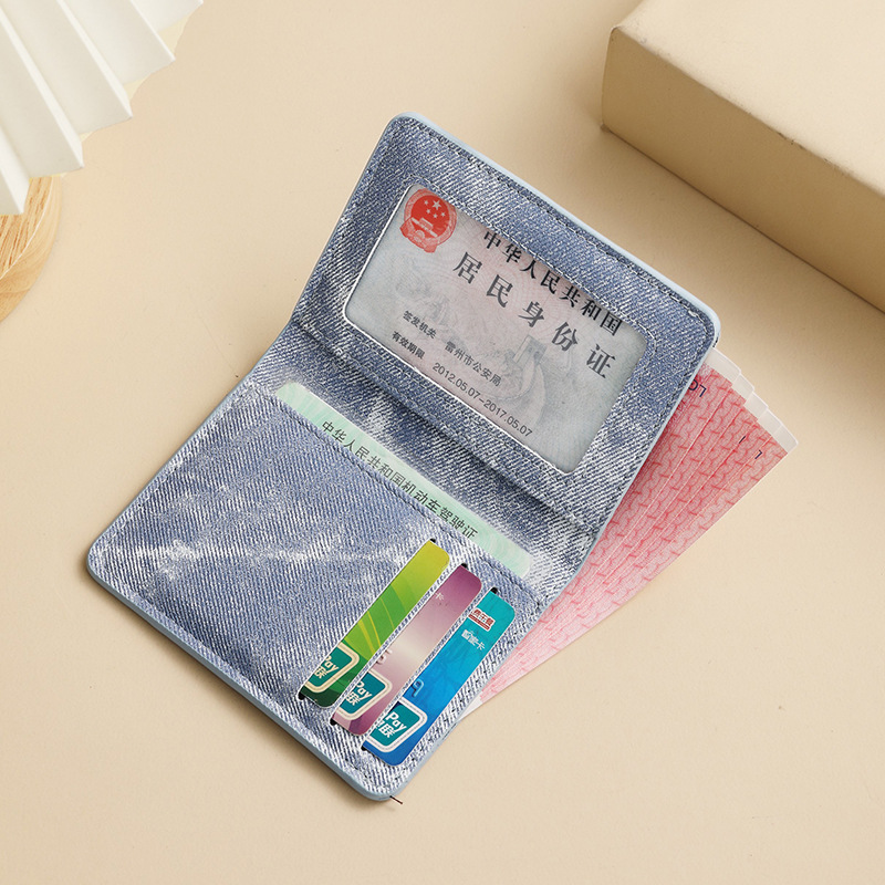 Canvas ultra-thin short men's wallet, simple driver's license card case integrated bag, simple men's thin wallet for students Specification drawing