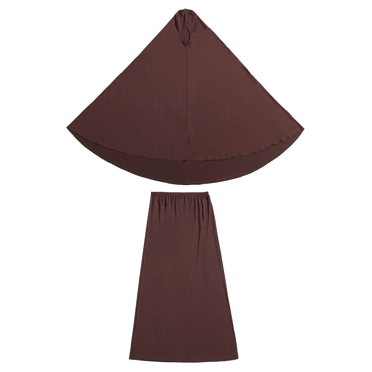 Factory stock: Women's large headscarf tube skirt set, two-piece Muslim robe set, Hui Arab large robe, hot-selling Muslim headscarf Specification image