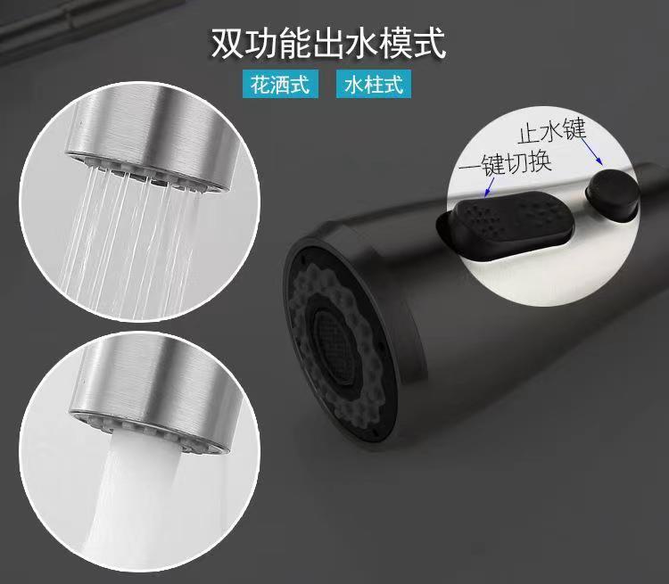 Cross-border hot and cold splash-proof sink, extendable sink, washbasin, spring stainless steel kitchen pull-out faucet Specification drawing