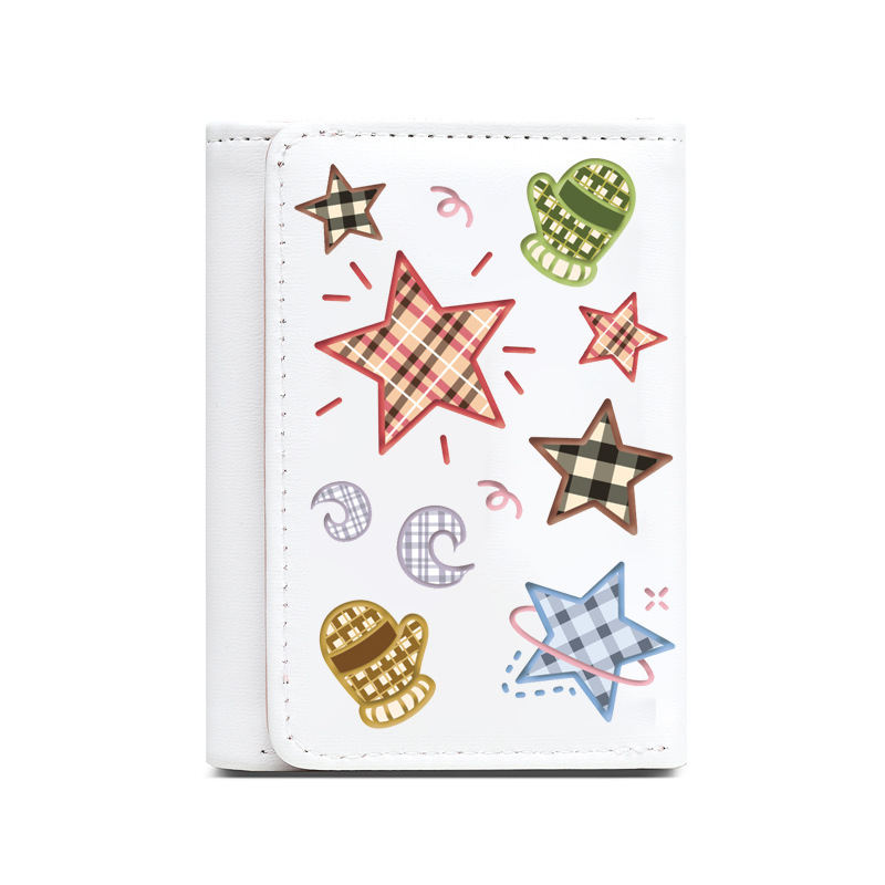 Foreign Trade Star Ins-style student love card bag for primary and secondary school wallets with multiple slots, 30% off short folding coin purse Item Picture