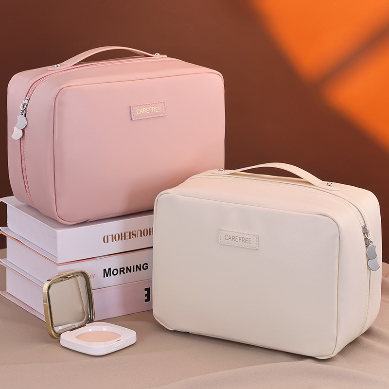 The new cross-border product Flame makeup bag features a high-end feel, large capacity, and is a portable hand-held cosmetic storage bag and toiletry bag Application Scenario