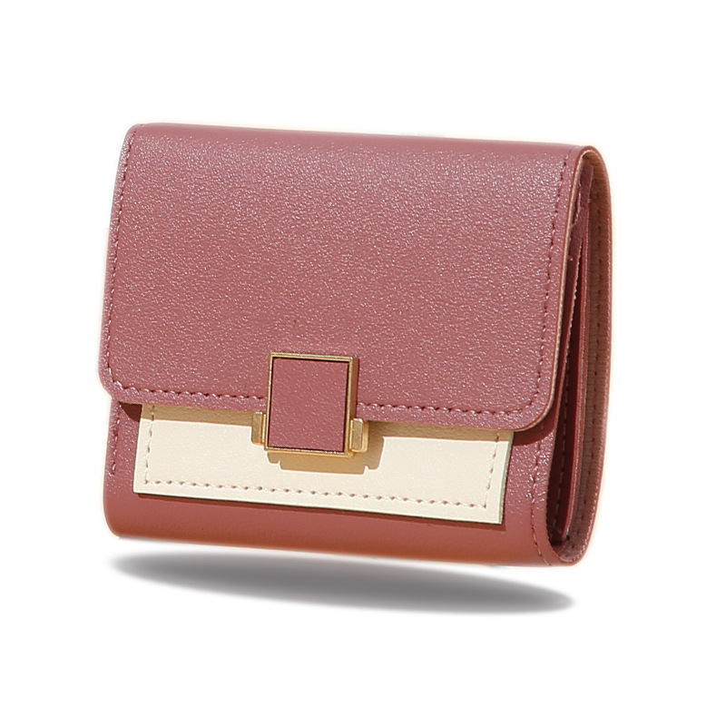 【 Factory Direct Sales 】 Exquisite, fashionable and simple card bag with contrasting colors, short small coin purse, cute Japanese and Korean students Item Picture