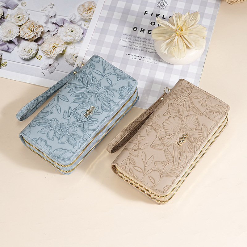 Ladies' wallet, ins women's small wallet, women's style, high-end long wallet, cross-border coin purse, zipper clutch details Picture
