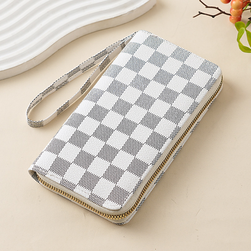 2025 New unisex wallet, long zipper printed wallet, factory stock wholesale checkerboard wallet Specification drawing
