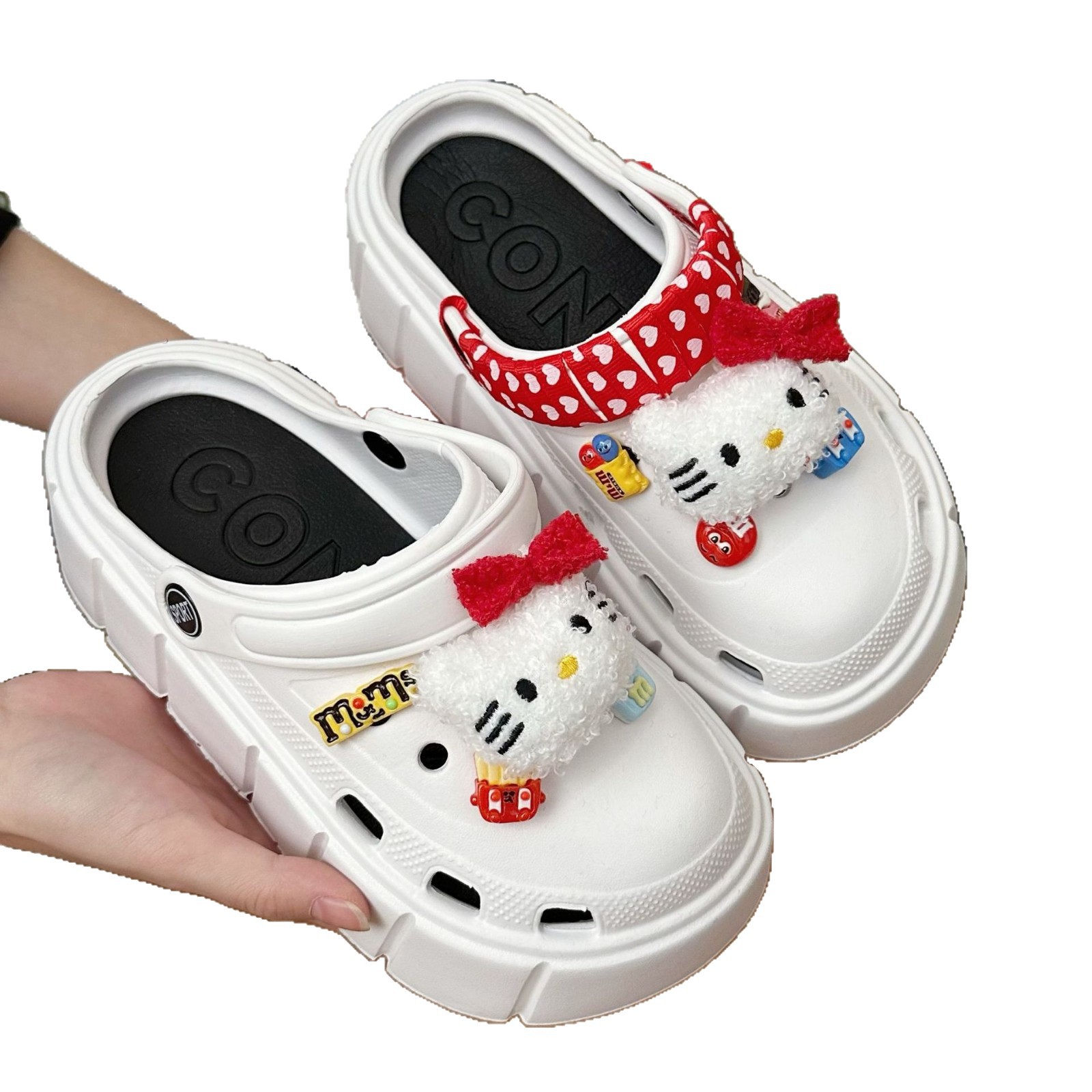 Cartoon food sweet and cool crocs ~ DIY shoe buckles, outerwear, cool slippers, summer home slippers, thick-soled, bathroom anti-slip Item Picture