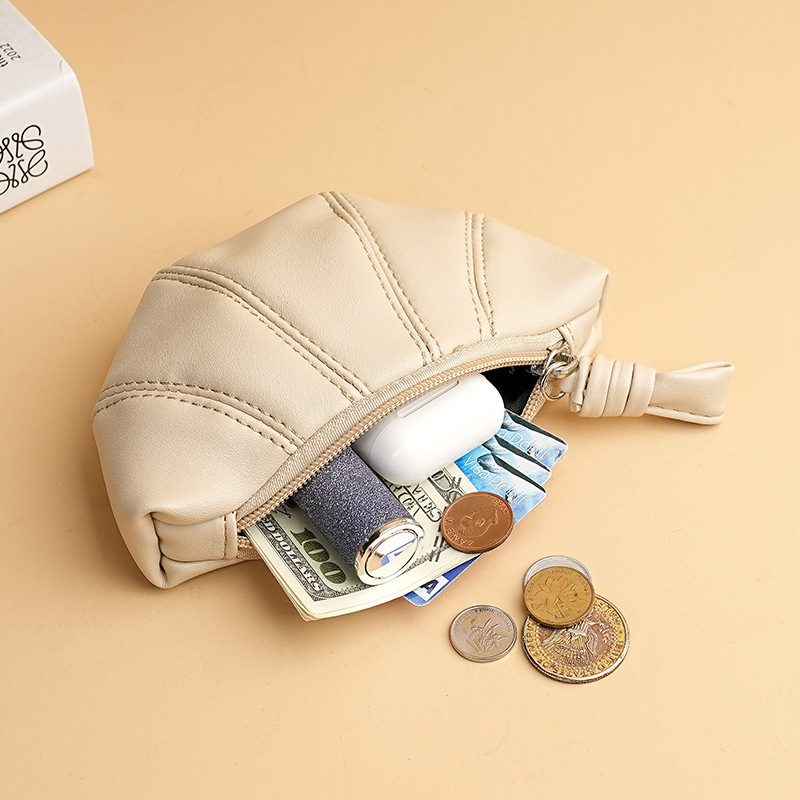 pu croissant, croissant, mini, LE, dumpling, key, card, hanging, crossbody, coin purse details Picture