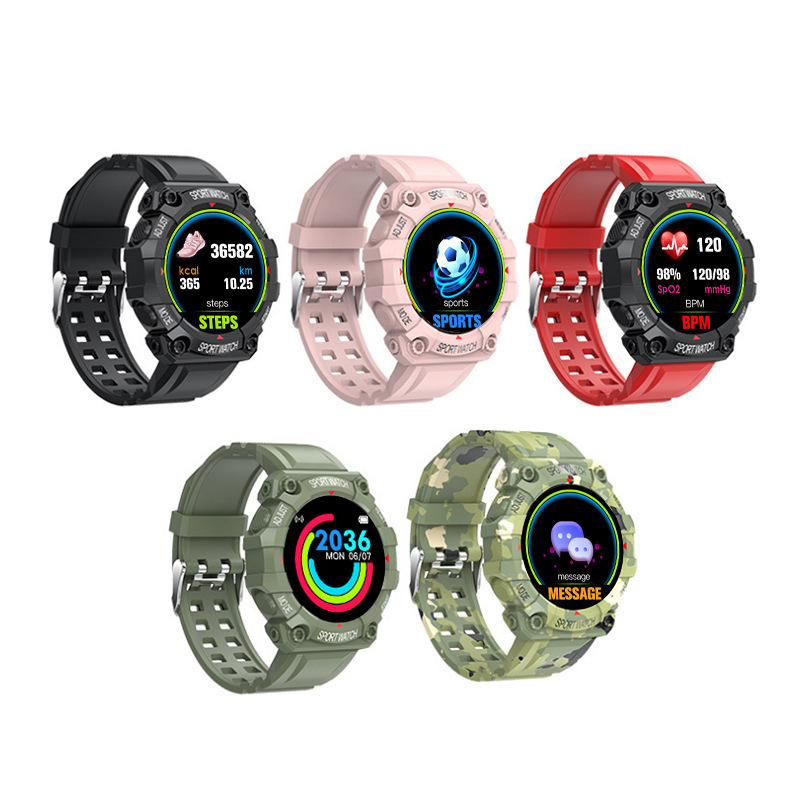 The cross-border bestseller FD68 round screen smart bracelet features a color screen heart rate monitoring, step counting for exercise, heart rate and blood oxygen, and is a smart watch Item Picture