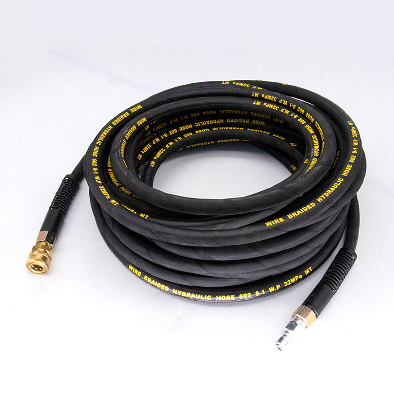 Commercial ultra-high pressure explosion-proof steel wire water outlet pipe, 360 car wash machine pump, 55/58 Black Cat car wash machine brush water gun pipe Specification drawing
