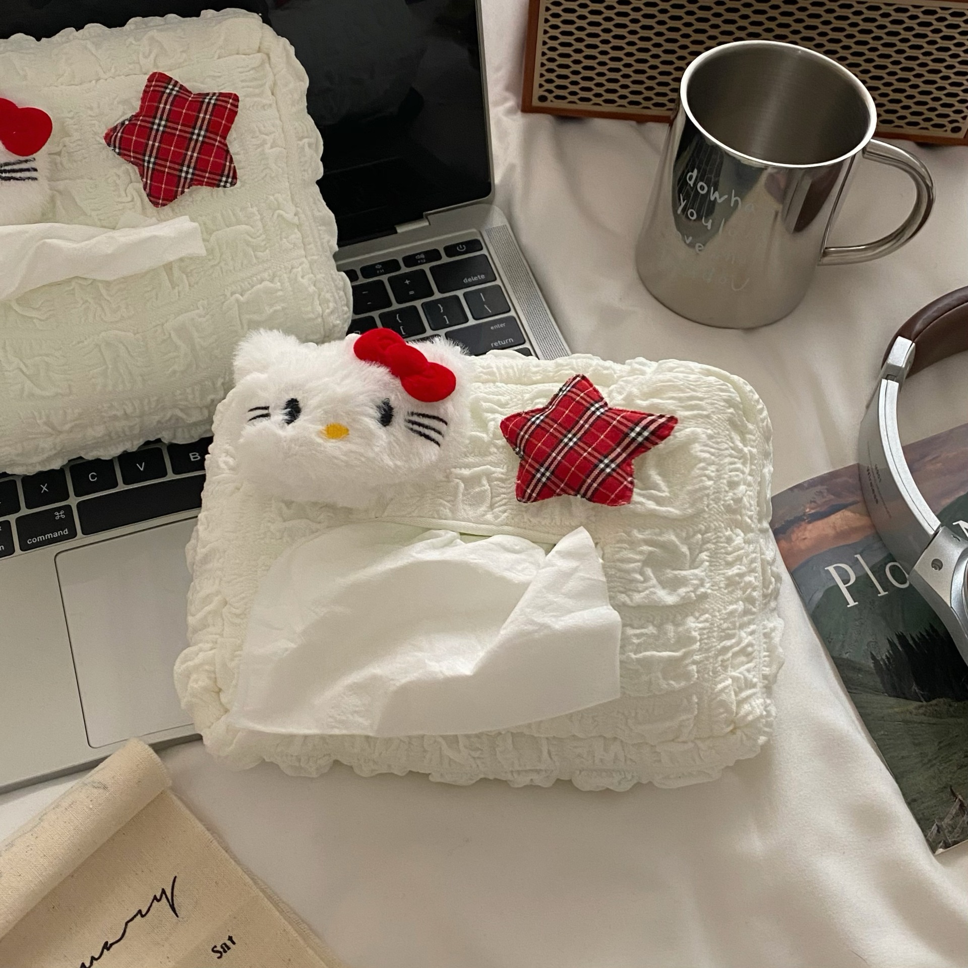 New five-pointed star cat car tissue box, car tissue box, women's car interior hanging bag, creative car paper bag decoration Specification drawing