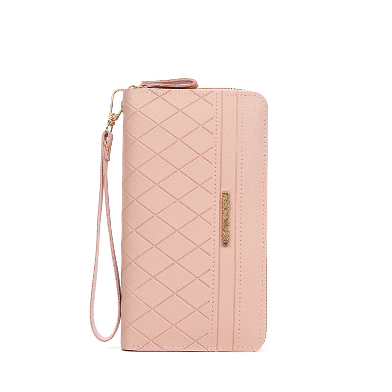 2021 New women's long wallet, Korean style simple double zipper best-selling coin purse, multi-slot wallet card case Item Picture