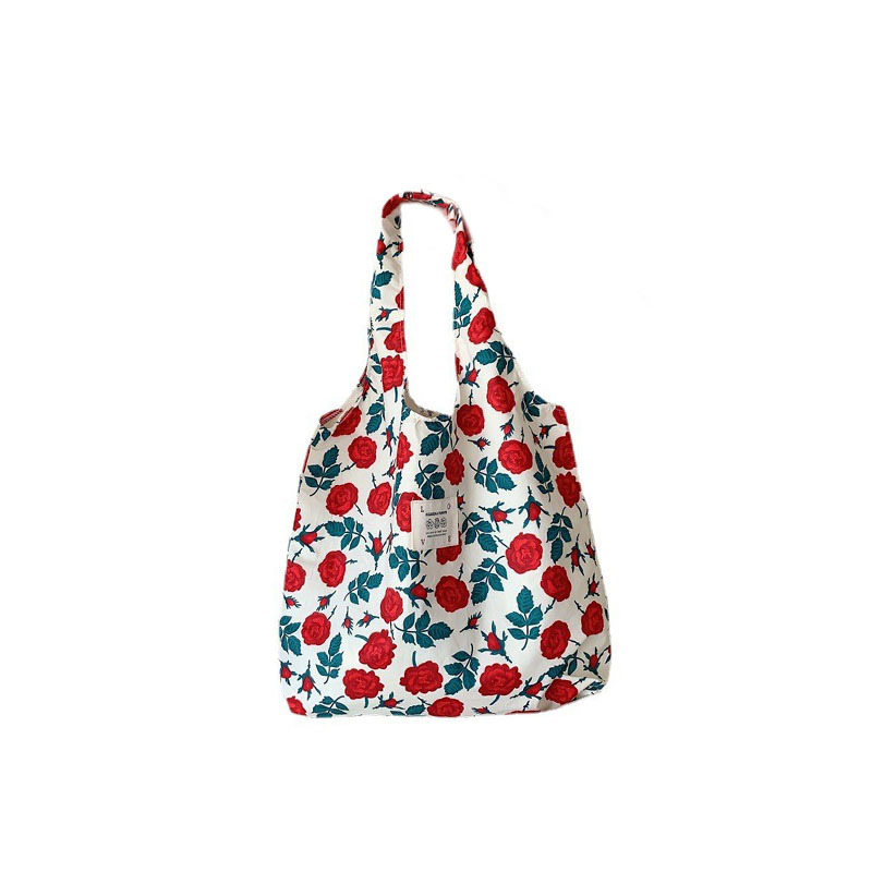 35204 Summer ins floral high-end canvas Bag, fresh and large capacity vest bag, shopping bag for shopping Item Picture