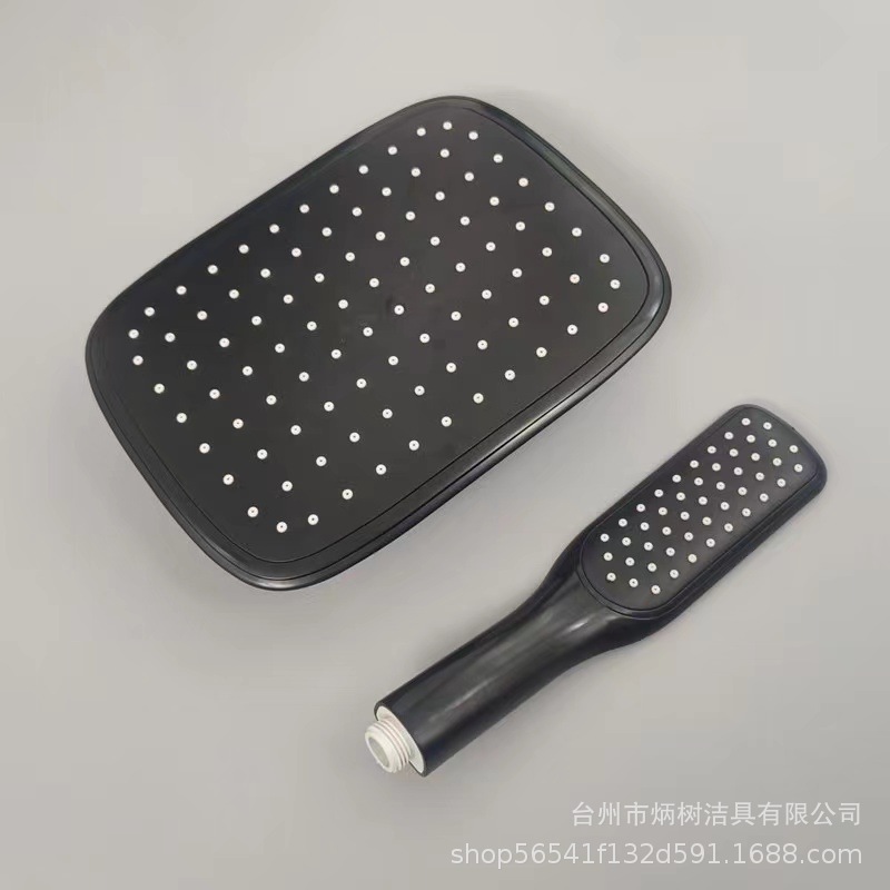 Pressurized shower head, household bathroom bathing head, black and gold square rain shower head, showerhead Specification drawing