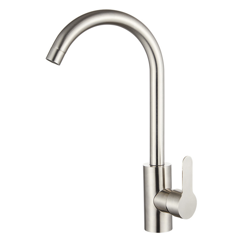 304 stainless steel electroplated kitchen hot and cold water faucets, sink, washing basin, sink, brass rotatable single cooler Item Picture